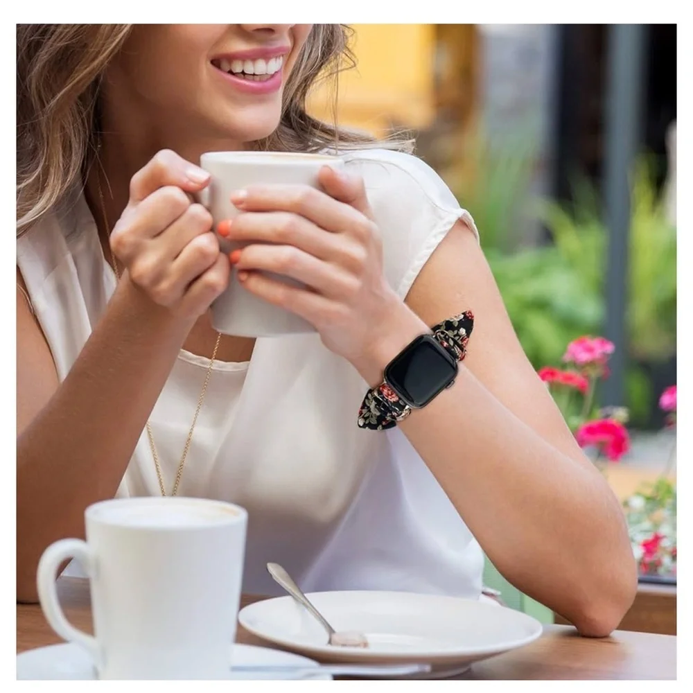 Apple Watch band. Scrunchie, flowery NWOT
